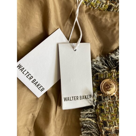 Walter Baker Women's Large Houndstooth Jacket with Fringed Collar - New With Tag - Picture 4 of 6